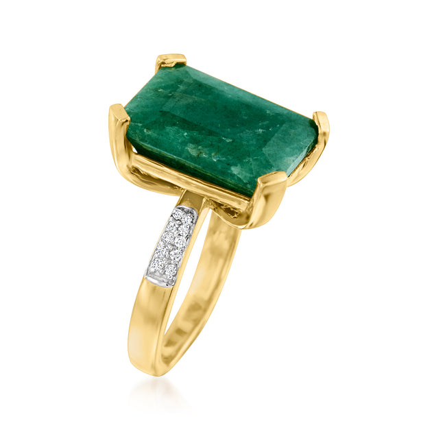 Ross-Simons Emerald White Topaz Ring Green US 8 6