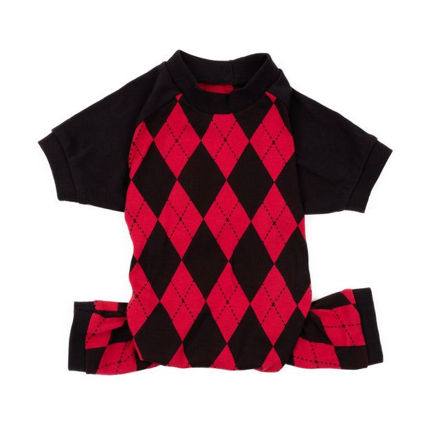 Leveret Christmas Dog Cotton Pajamas Argyle Multi Medium 2