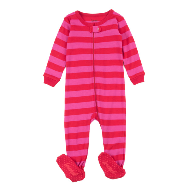 Leverat Kids Footed Cotton Pajamas Striped Multi 3-6 Months 4