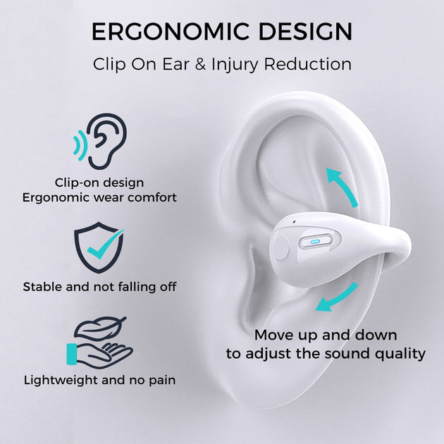 Alpha Clip-On Open Ear-Buds White 4