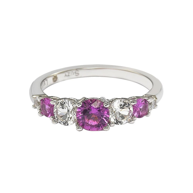 Suzy Levian 7-Stone Ring Silver US 5.5 4