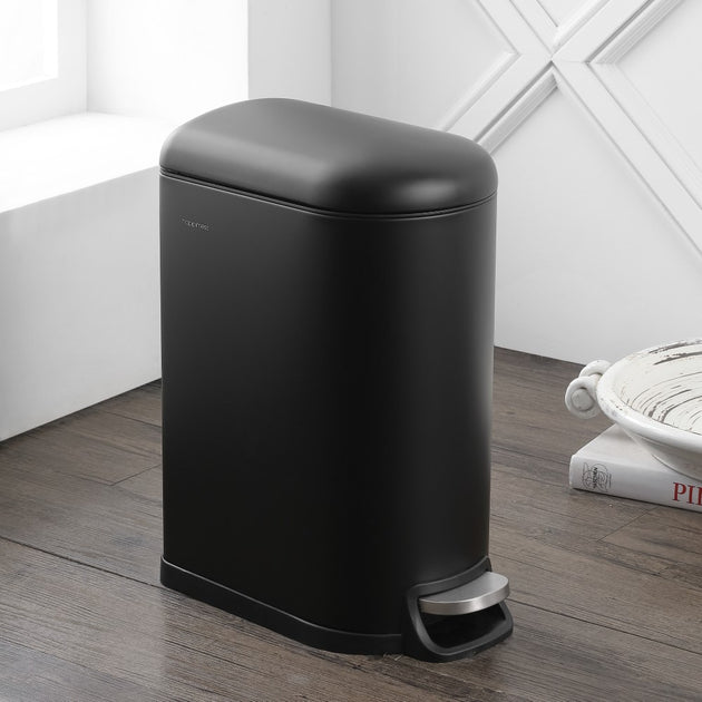 Happimess Roland Step Trash Can Black 2