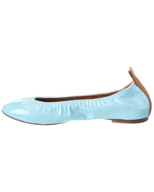 LANVIN Patent Flat Flats Blue EU 36 3