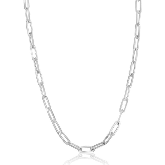 Simona Sterling Silver 3.2mm Paper Clip Chain Silver 5