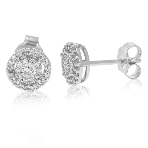 Vir Jewels Lab Grown Diamond Stud Earrings Silver 2