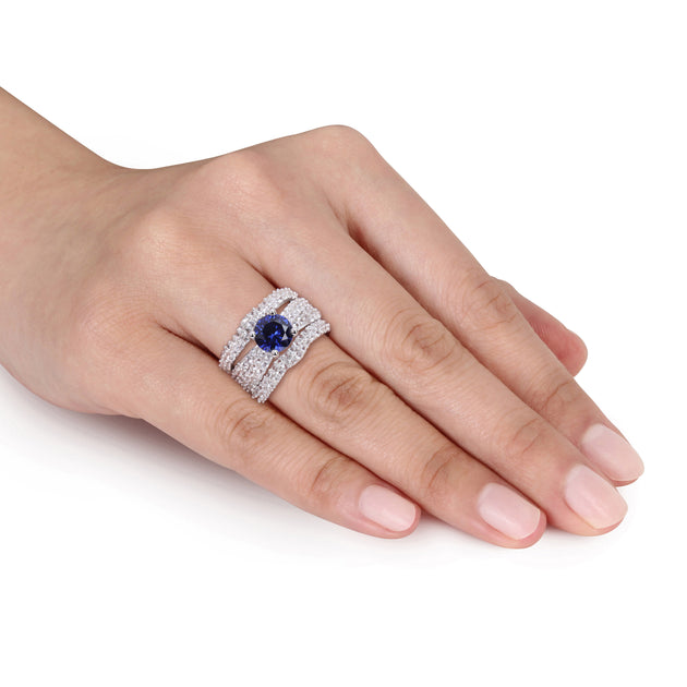 Mimi & Max Bridal Ring Set Blue US 9 3