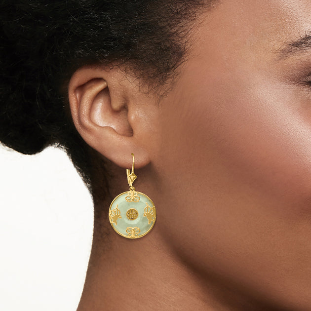 Ross-Simons Good Fortune Butterfly Drop Earrings Green 3