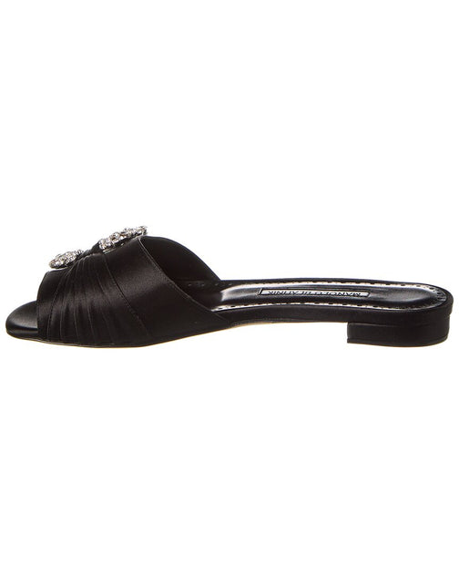 Manolo Blahnik Pralina Satin Flat Black EU 36 3