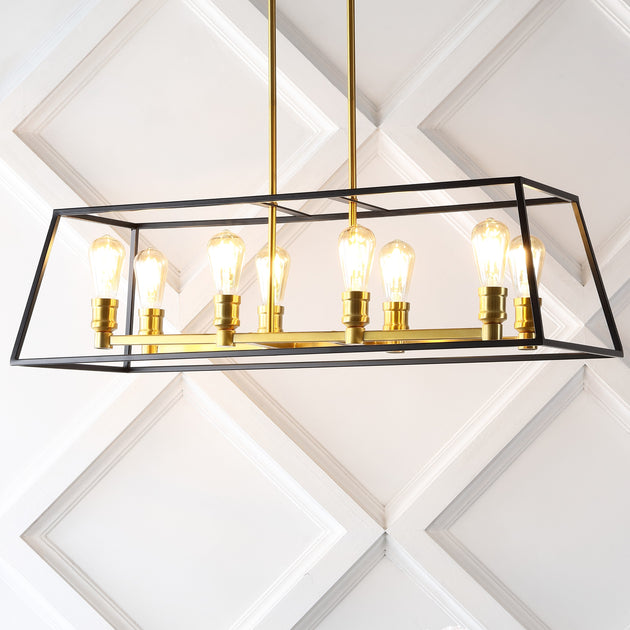 Jonathan Y Liane 35in 8-Light Iron Linear LED Pendant 4
