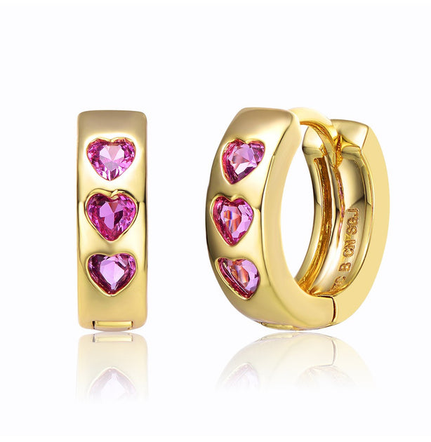 Rachel Glauber Hoop Earrings Pink 15mm 2