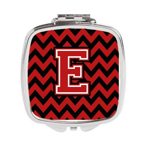 Carolines Treasures CJ1047-ESCM Letter E Compact Mirror Black Red One Size 2
