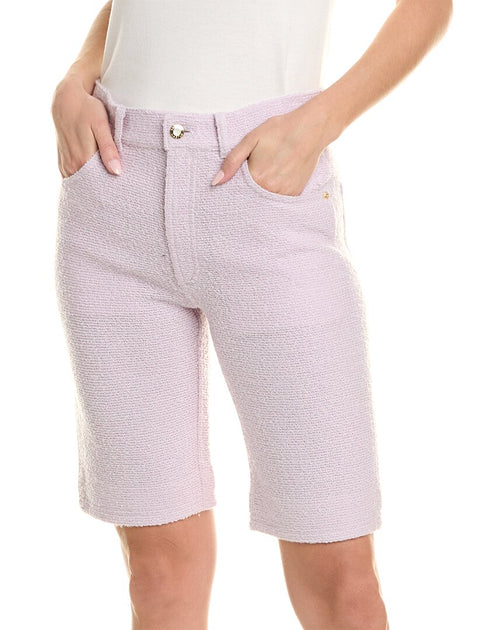 St. John Wool-Blend Shorts Purple US 2 2