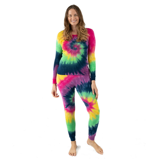Leveret Two Piece Pajamas Tie Dye Multi Medium 4