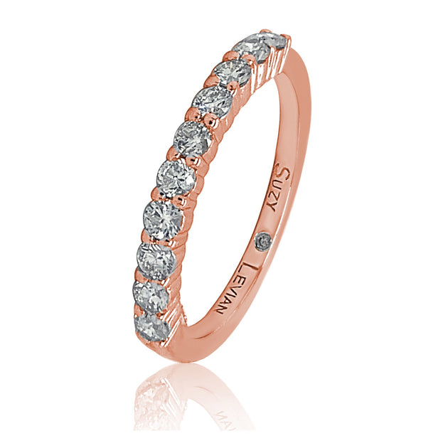 Suzy Levian Half Band Ring Rose Gold US 6 2