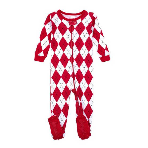 Leveret Kids Footed Cotton Pajamas Argyle Multi US 4T 2