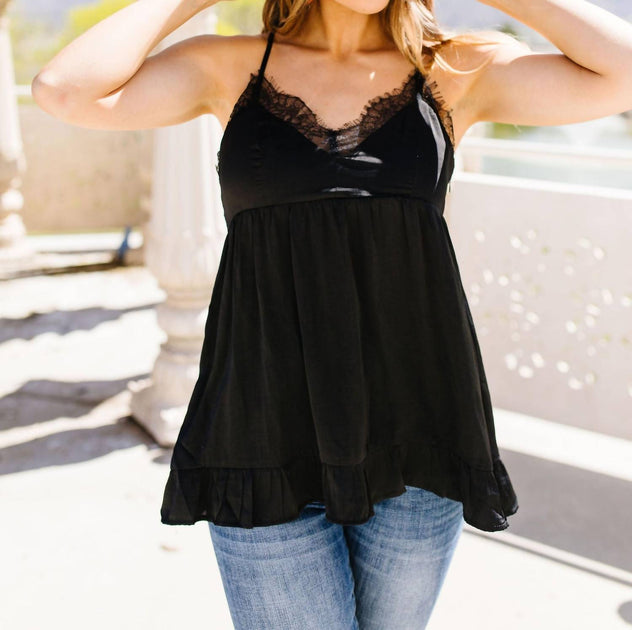 Mittoshop Satin Lace Babydoll Cami Black Medium 2
