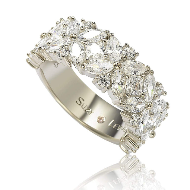 Suzy Levian Floral Eternity Ring White US 5.5 2