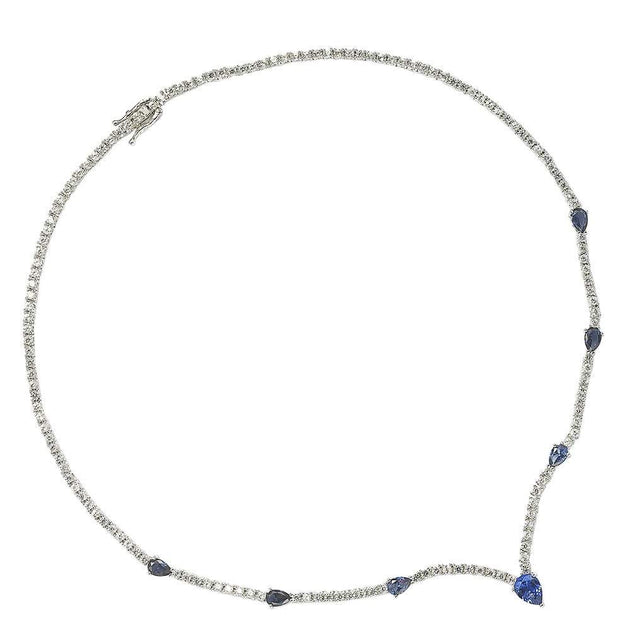 Suzy Levian Evening Necklace Blue 2