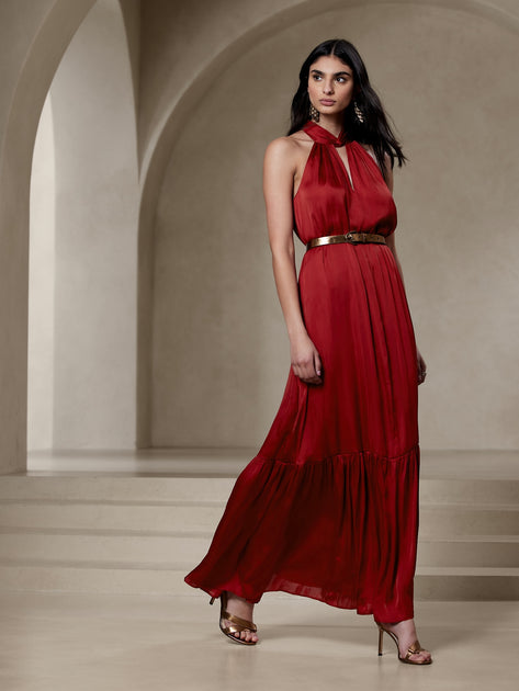 banana republic satin twisted maxi dress Banana Republic Satin Twisted Maxi Dress, LOCH GREEN SIZE 2 #656826 O0911