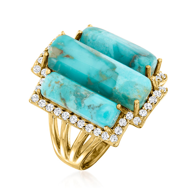 Ross-Simons Turquoise Topaz Ring Blue US 6 4