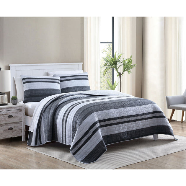 Nautica Ardmoore Twin Quilt Sham Set Grey 2