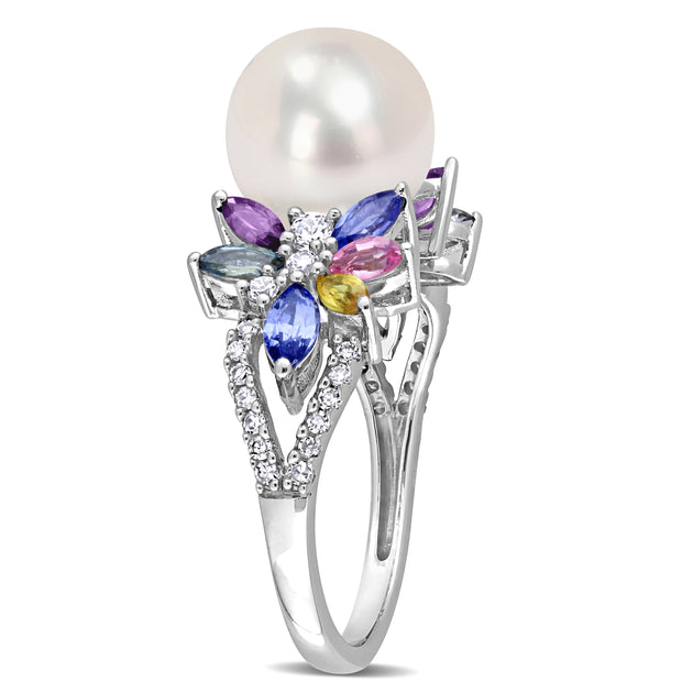 Mimi & Max Flower Ring White Gold US 8 4