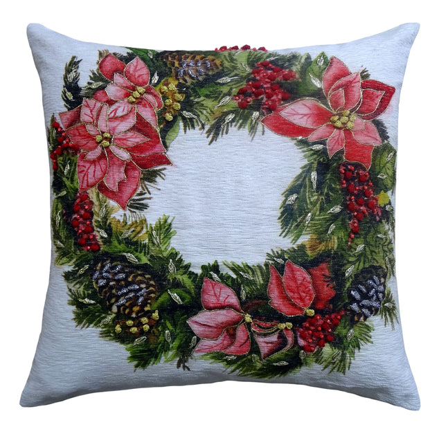 Vibhsa Christmas Throw Pillow Wreath Multicolor 51x51cm 3