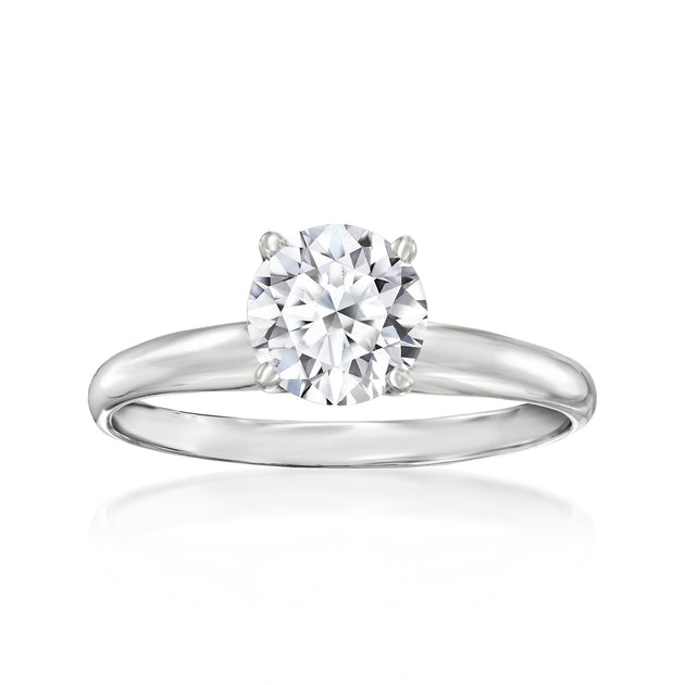 Ross-Simons Lab-Grown Diamond Solitaire Ring Silver US 6 2