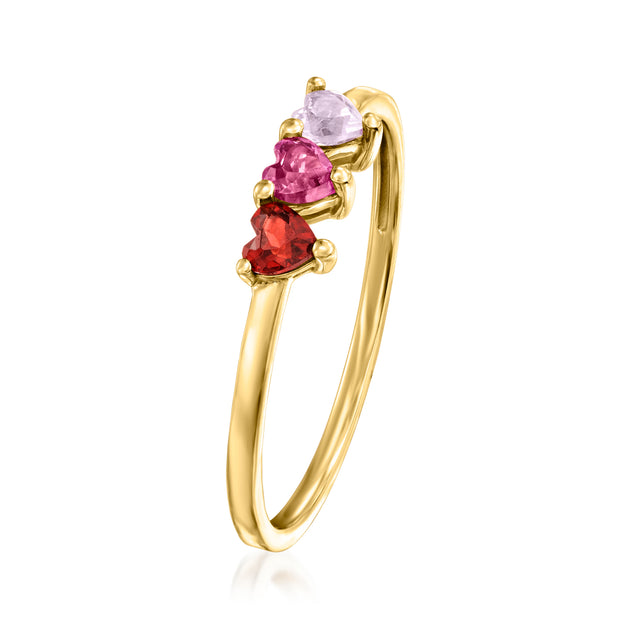 Ross-Simons RS Pure Multi-Gemstone Heart Ring Purple US 10 4