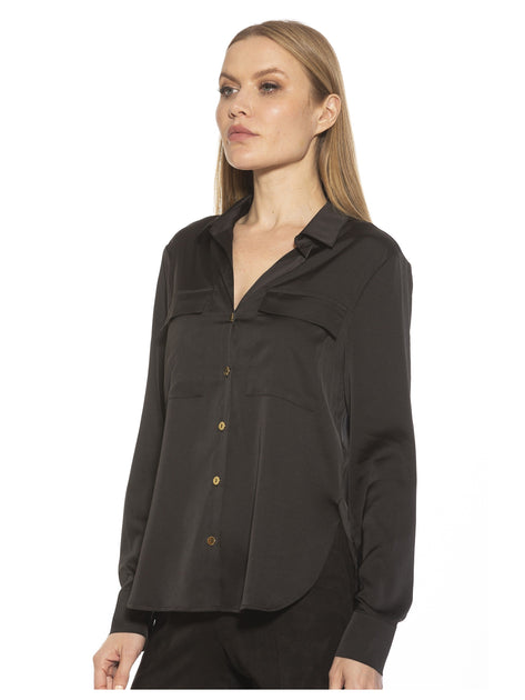 Alexia Admor Classic Button Down Shirt Multi US 4 3