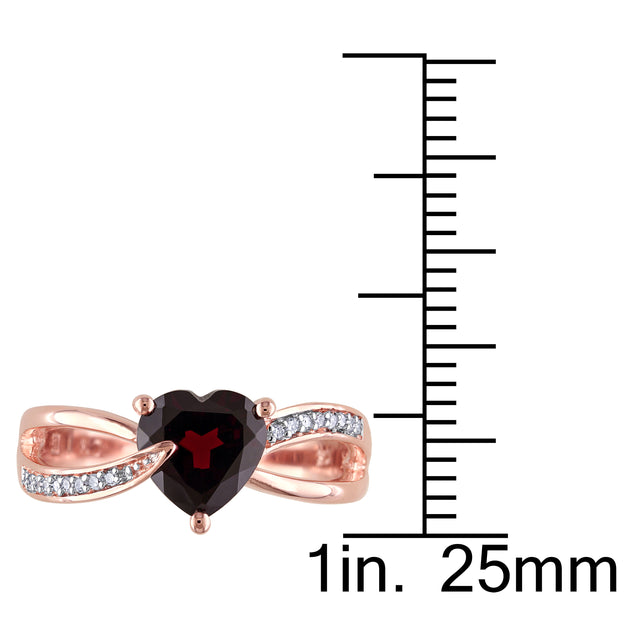 Mimi & Max Heart Shaped Garnet Ring Red US 9 4