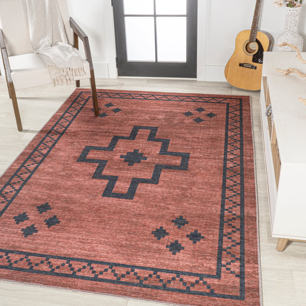 Jonathan Y Korsa Area Rug Red/Black 2