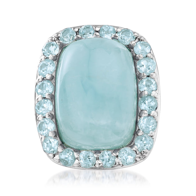 Ross-Simons Milky Aquamarine and Blue Topaz Ring Blue US 8 2