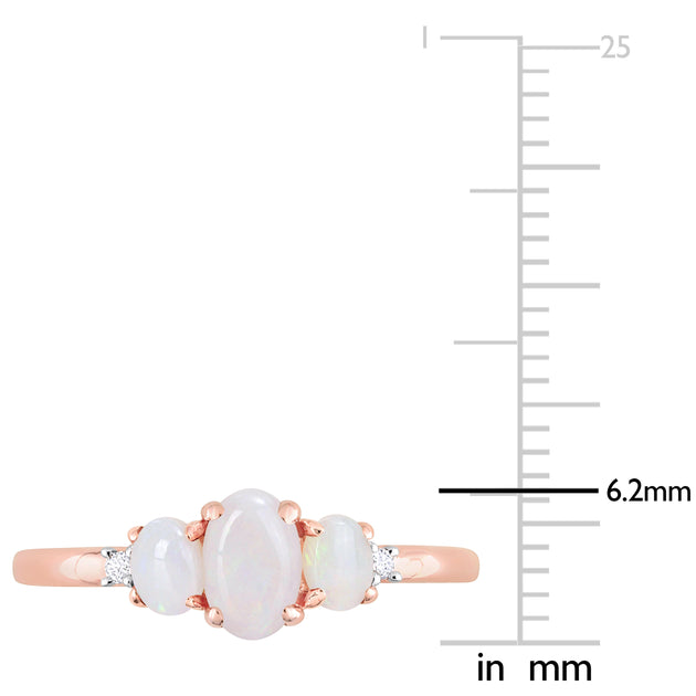 Mimi & Max 3-Stone Ring Rose Gold US 5 4