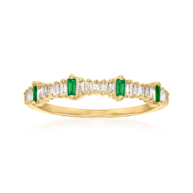 Ross-Simons Diamond Emerald Stackable Ring Green US 9 2