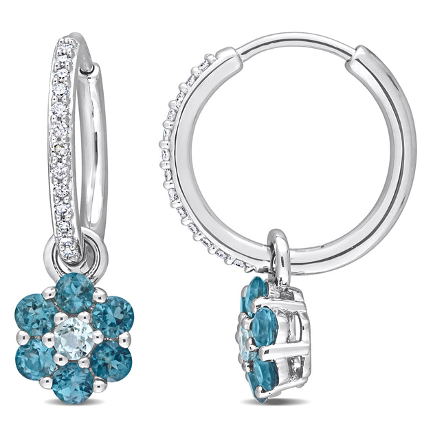 Mimi & Max Floral Huggie Earrings Silver 2
