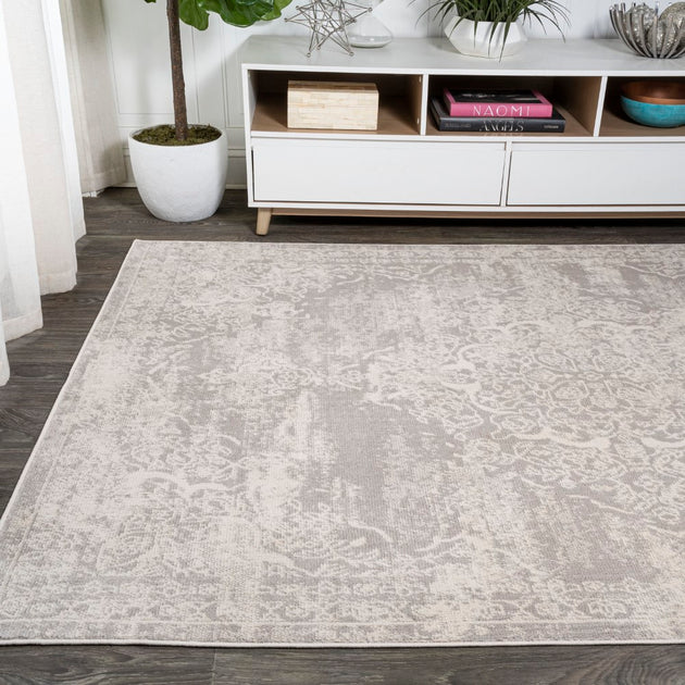 Jonathan Y Rosalia Cottage Medallion Area Rug Ivory Gray 4