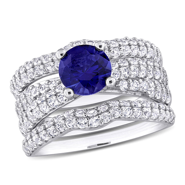 Mimi & Max Bridal Ring Set Blue US 9 2