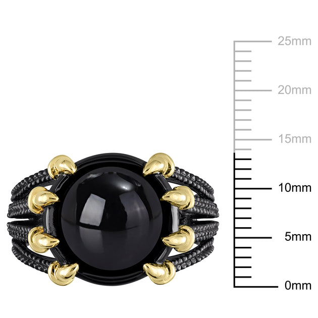 Mimi & Max Black Agate Split-Shank Men's Ring Black US 10 4
