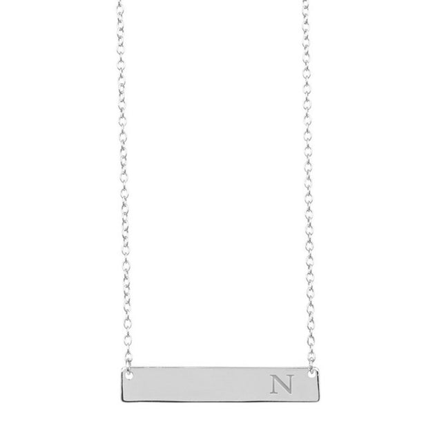 Sterling Forever Bar Initial Necklace Silver 4