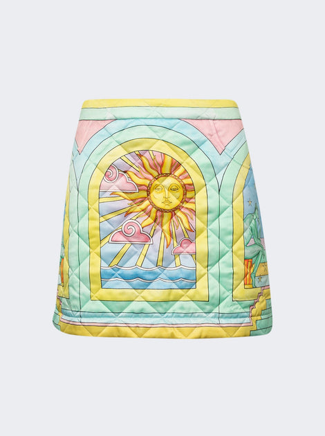 Casablanca Art Deco Quilted Mini Skirt Multi EU 38 2
