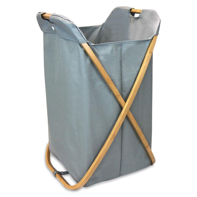 Oceanstar Bamboo Folding X-Frame Laundry Hamper 2