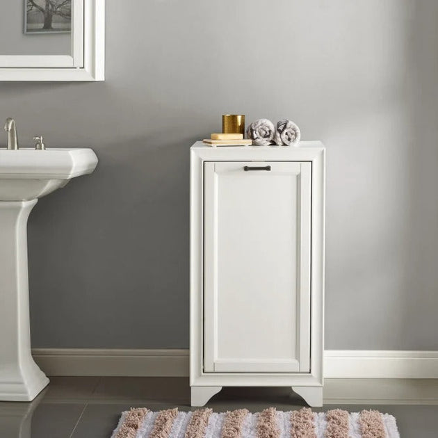 Crosley Furniture Tara Linen Hamper Vintage Gray 3