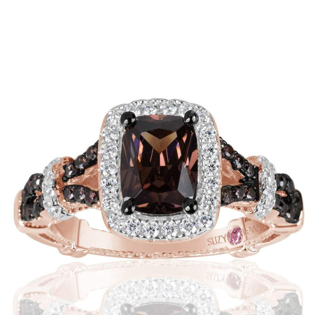 Suzy Levian Engagement Ring Brown White US 8 2