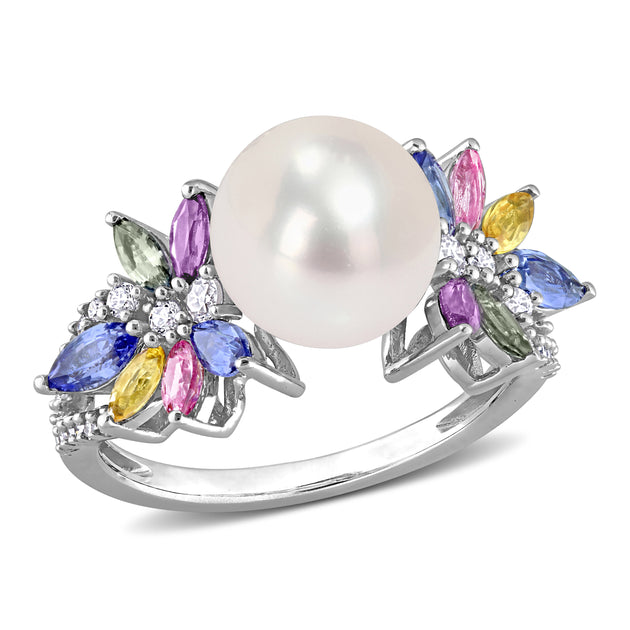 Mimi & Max Flower Ring White Gold US 8 2