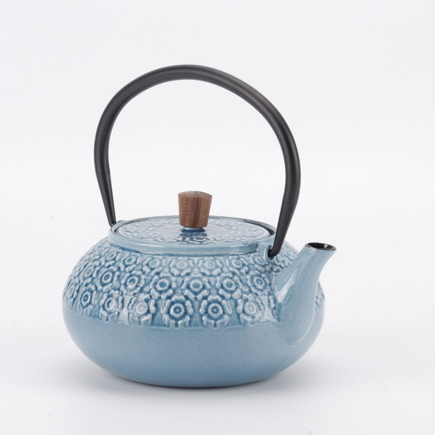 Minimal Enameled Cast Iron Teapot Sakura Multi 6