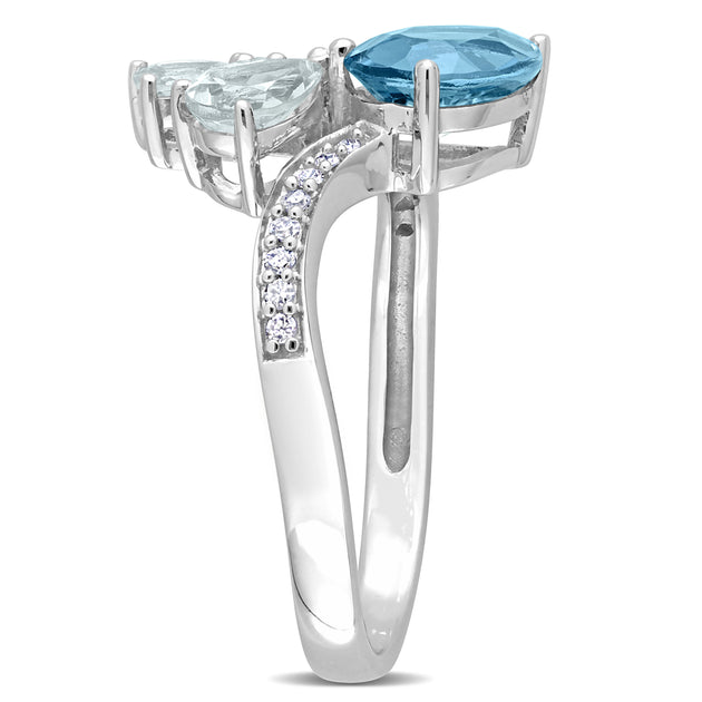 Mimi & Max Toi et Moi Ring Blue US 5 3