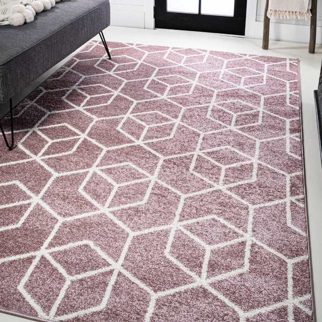 Jonathan Y Tumbling Blocks Area Rug Ivory Pink 2