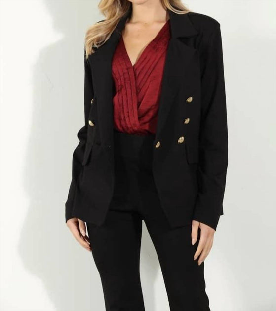 Veronica M Double Breasted Blazer Black Large 2