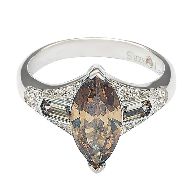 Suzy Levian Cubic Zirconia Ring Brown US 7.5 2